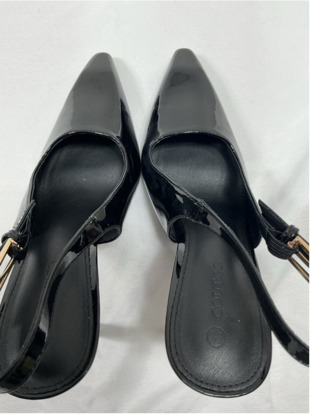 Womans New Coutgo Sling Back Pumps Black Size 9.5 Stiletto Heel - Picture 5 of 8